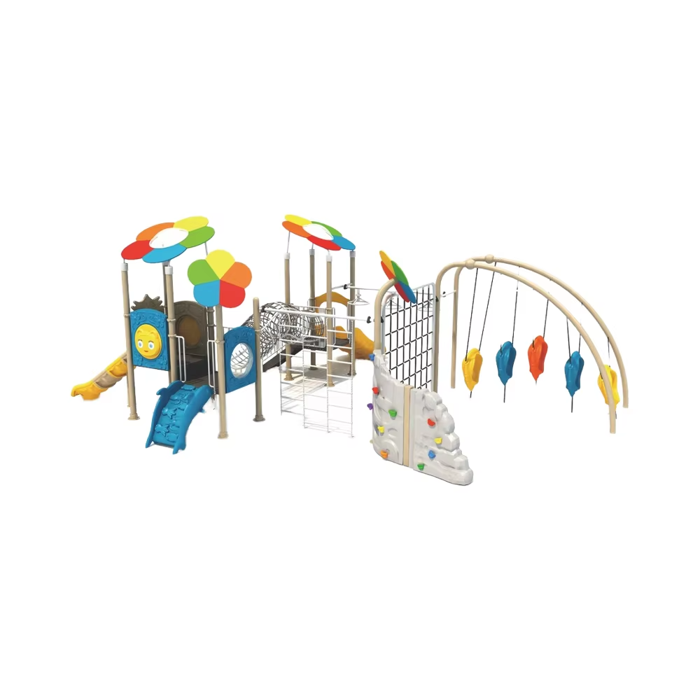Kids Outdoor Jungle Gym With Slide - ชุดสนามเด็กเล่นกลางแจ้ง ชุดเครื่องเล่นปีนป่าย สไลเดอร์ สนามเด็กเล่นสุดหรูแบบกำหนดเองพร้อมราวปีนป่าย