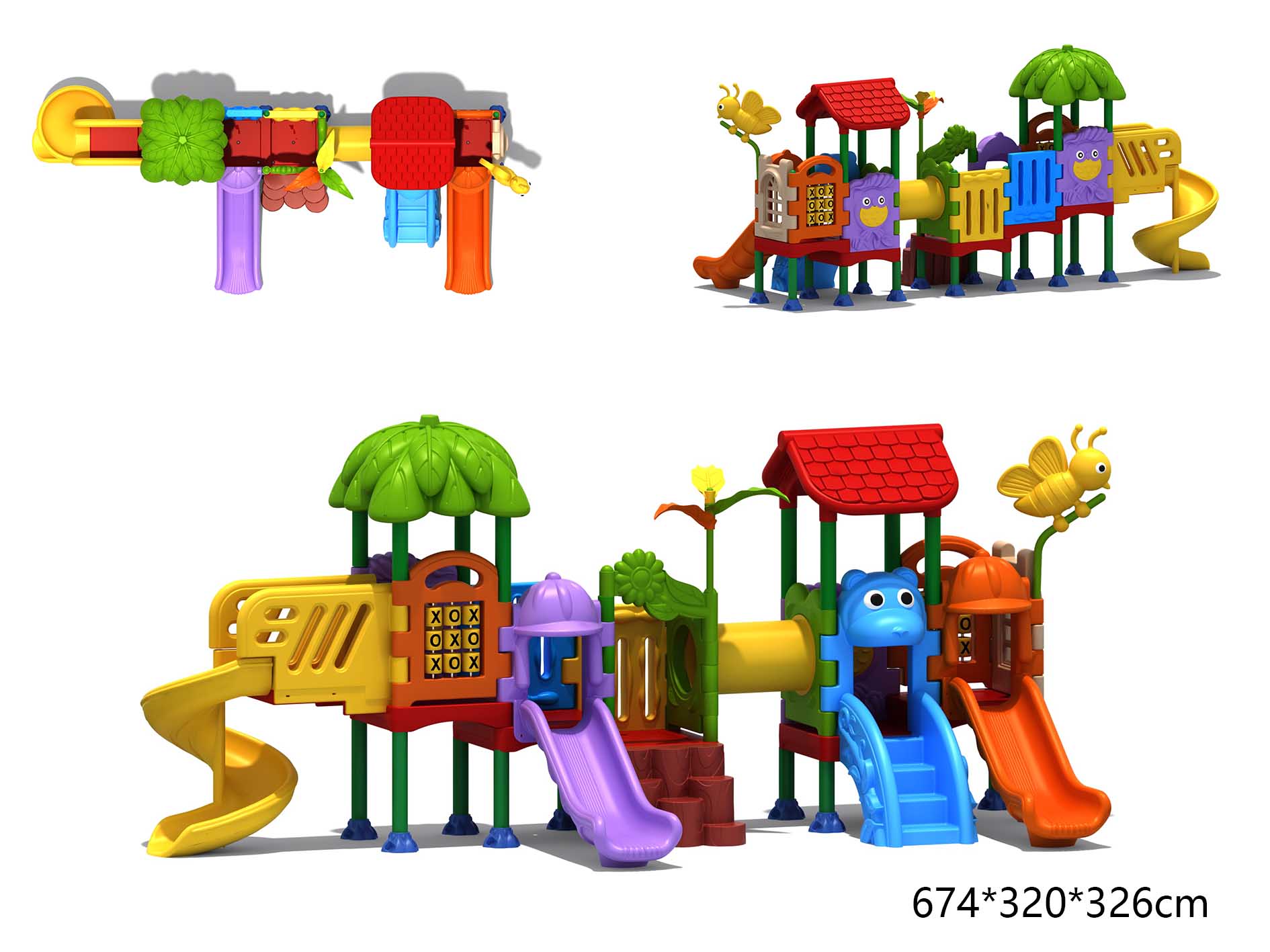 Kids Outdoor Slide Set - ชุดสนามเด็กเล่นพร้อมสไลเดอร์สำหรับโรงเรียนและสวนสาธารณะ สำหรับสนามเด็กเล่นกลางแจ้ง