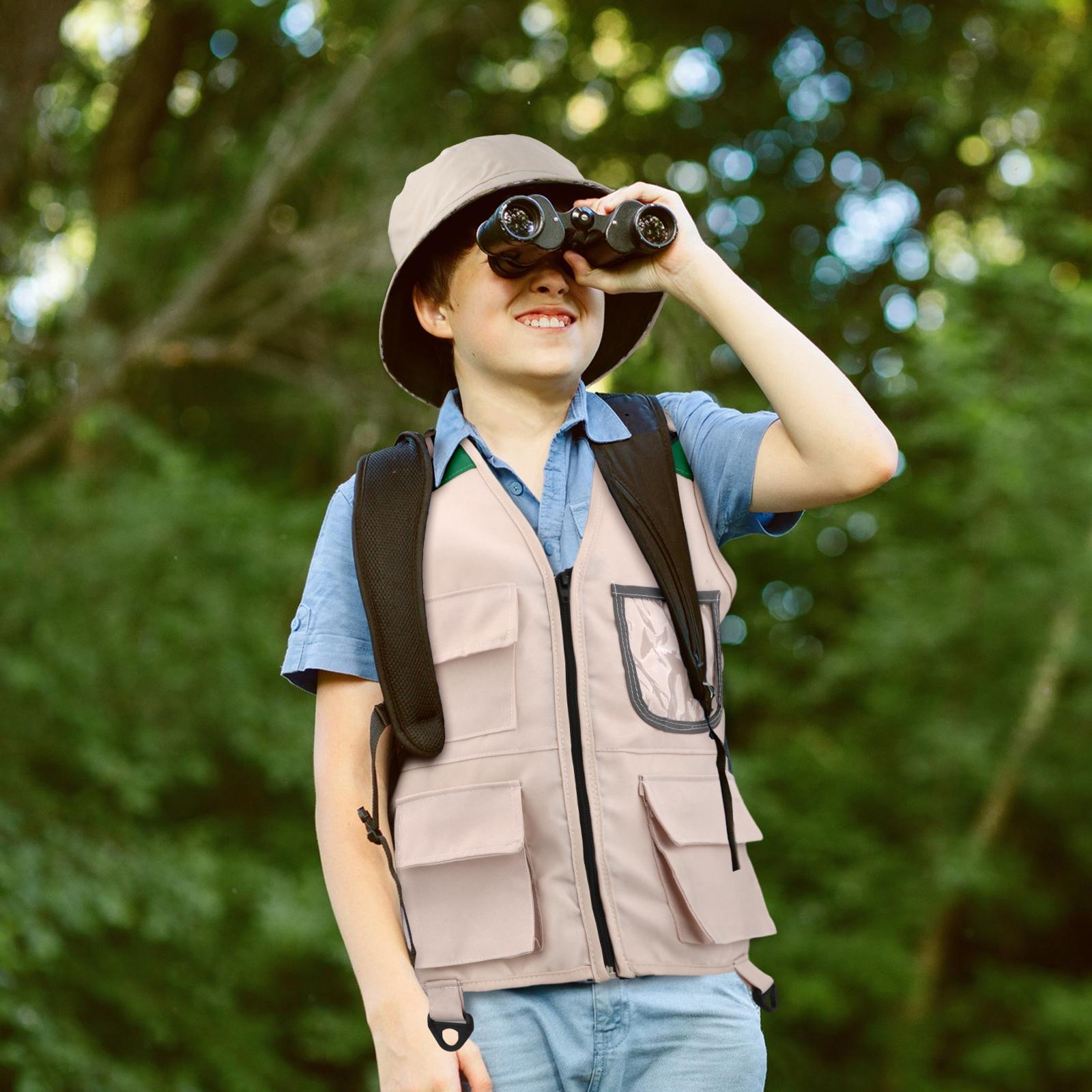 Kids Outdoor Zoo - ชุดผจญภัยกลางแจ้ง Cargo Vest และหมวกสําหรับ Zoo Keeper