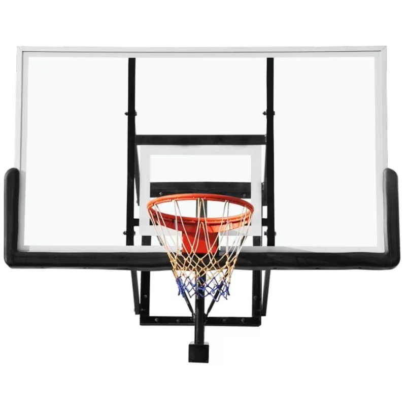 Basketball Hoop Outdoor - แป้นบาสเก็ตบอลติดผนังสำหรับผู้ใหญ่ ใช้งานกลางแจ้ง พร้อมขาตั้งเหล็ก ห่วงบาสเก็ตบอล พร้อมแป้นและห่วง