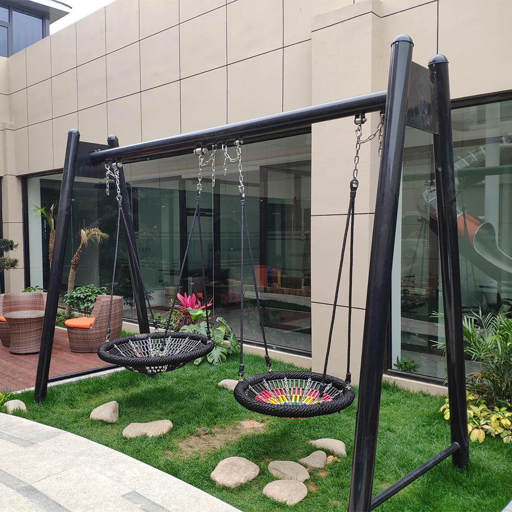 Kids Outdoor Nest Swing - ชิงช้าเด็กทรงกลมคุณภาพเยี่ยมแบบสองที่นั่ง สำหรับเด็กเล่นกลางแจ้ง เหมาะสำหรับใช้ในสนามเด็กเล่นเชิงพาณิชย์