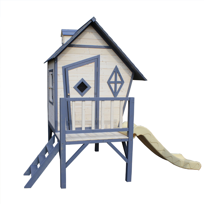 Kids Outdoor Cubby House - โปรโมชั่น บ้านเด็กเล่นกลางแจ้งคุณภาพดีเยี่ยม บ้านไม้หรูหราอเนกประสงค์ขนาดใหญ่
