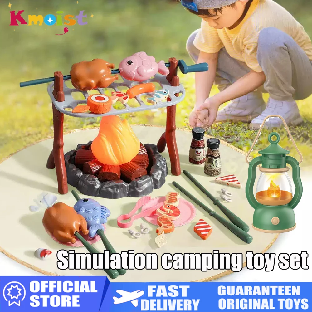 Kids Outdoor Kitchen Diy - 28/26/33/44 ชิ้น DIY Camping Play ชุดแคมป์ไฟอาหารและอุปกรณ์เสริมสําหรับเด็กการผจญภัยกลางแจ้งของเล่นของขวัญสําหรับเด็ก