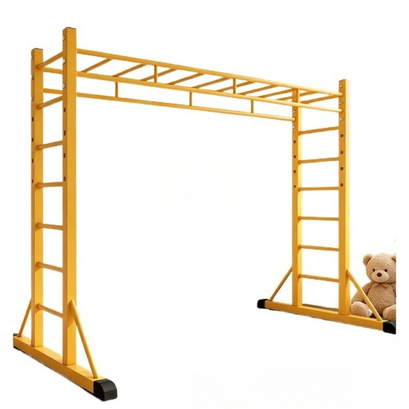 Kids Outdoor Monkey Bars - บาร์ปีนป่ายสำหรับเด็กและผู้ใหญ่ ใช้ได้ทั้งในร่มและกลางแจ้ง อุปกรณ์ออกกำลังกายแบบพกพาสำหรับยิมในบ้าน เคลื่อนย้ายได้