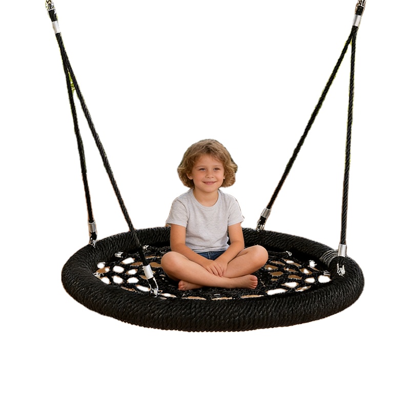 Kids Outdoor Nest Swing - ชิงช้ารังนก ROPECUBE ทำจากลวดเหล็ก ทนทานต่อการฉีกขาด พร้อมเบาะโพลีเอสเตอร์แห้งเร็ว เหมาะสำหรับเด็กฝึกพัฒนาการประสาทสัมผัส