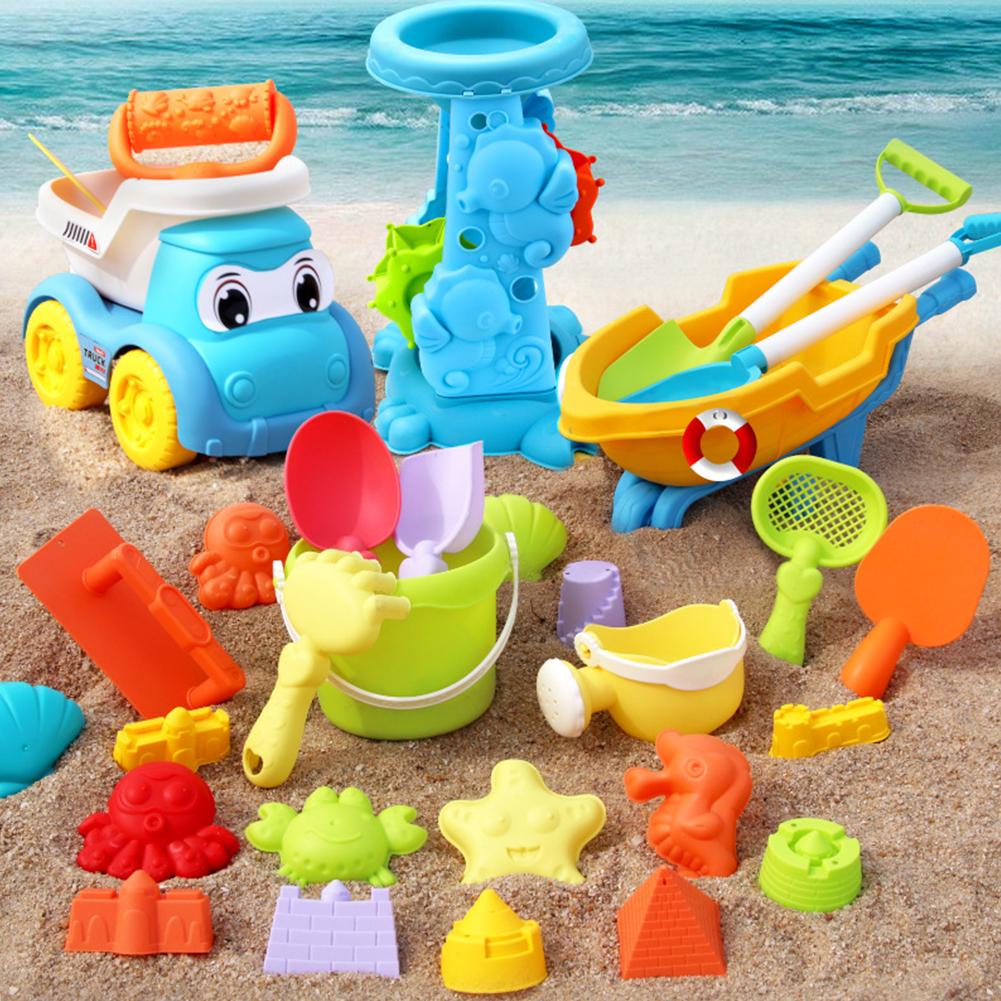 Kids Outdoor Exercise Equipment - ชุดของเล่นชายหาดสำหรับเด็ก ชุดเล่นทรายและน้ำ พร้อมถัง พลั่ว คราด บัวรดน้ำ