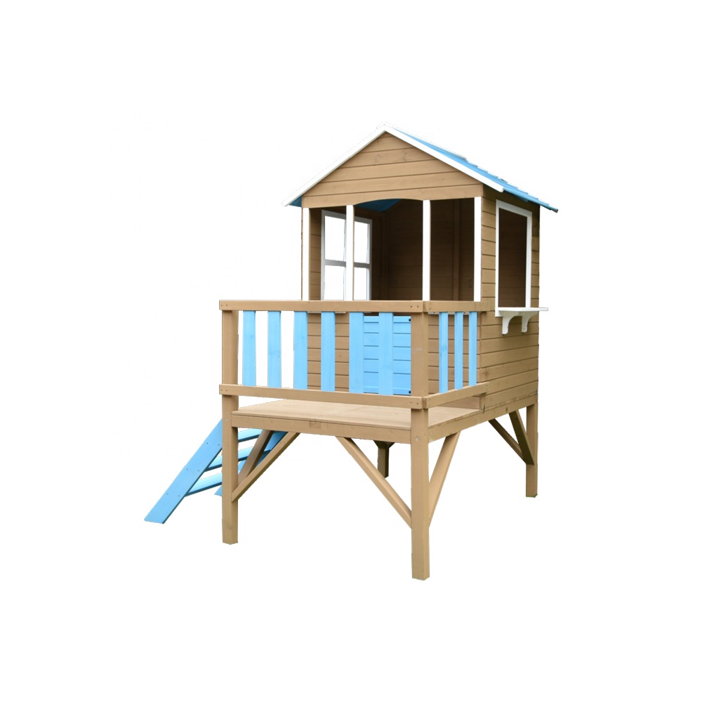Kids Outdoor Cubby House - บ้านไม้เด็กเล่นกลางแจ้ง ทนทานต่อสภาพอากาศ พร้อมสนามหลังบ้าน สำหรับขายส่ง