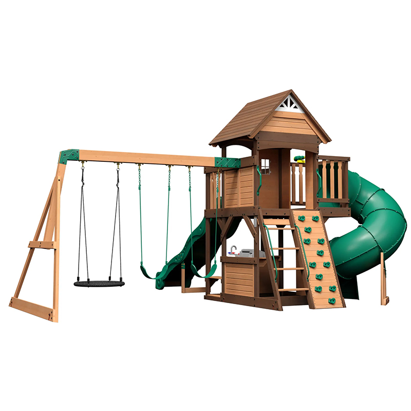 ชุดสนามเด็กเล่นไม้กลางแจ้งพร้อ - Kids Outdoor Monkey Bars บทวิจารณ์และราคา