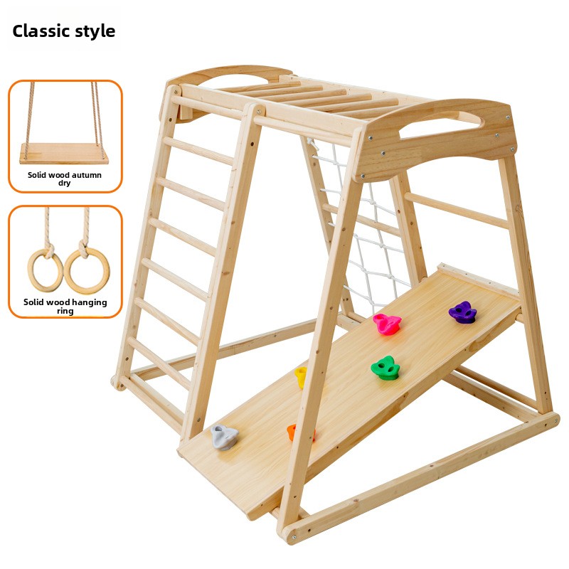 ชุดเครื่องเล่นเด็กแบบรวม  ไม้เ - Kids Outdoor Jungle Gym With Slide บทวิจารณ์และราคา