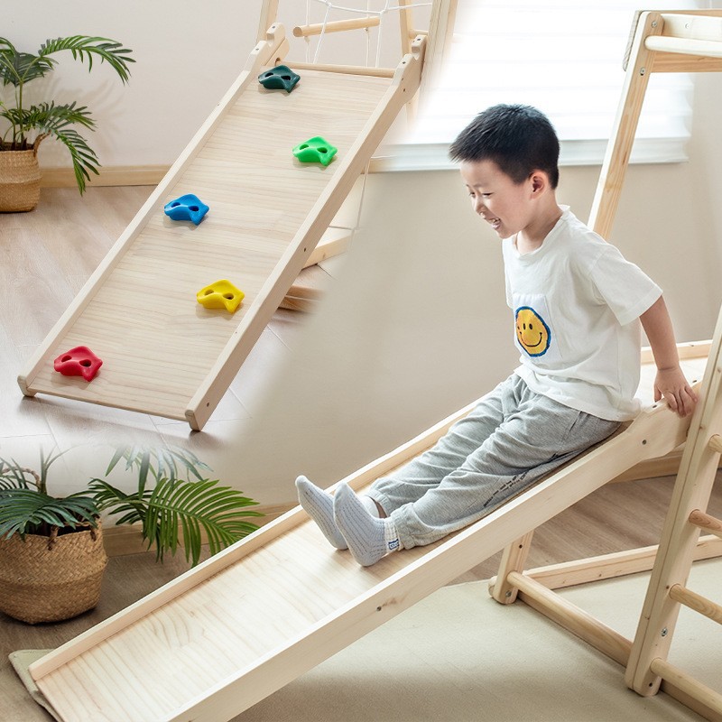 ชุดเครื่องเล่นสนามเด็กเล่นกลาง - Kids Outdoor Jungle Gym With Slide บทวิจารณ์และราคา