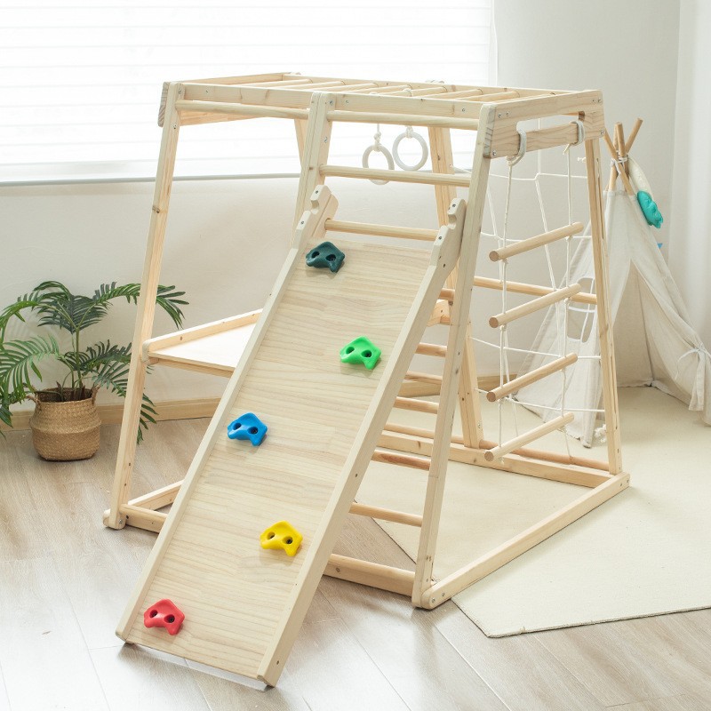 ชุดเครื่องเล่นสนามเด็กเล่นกลาง - Kids Outdoor Jungle Gym With Slide บทวิจารณ์และราคา