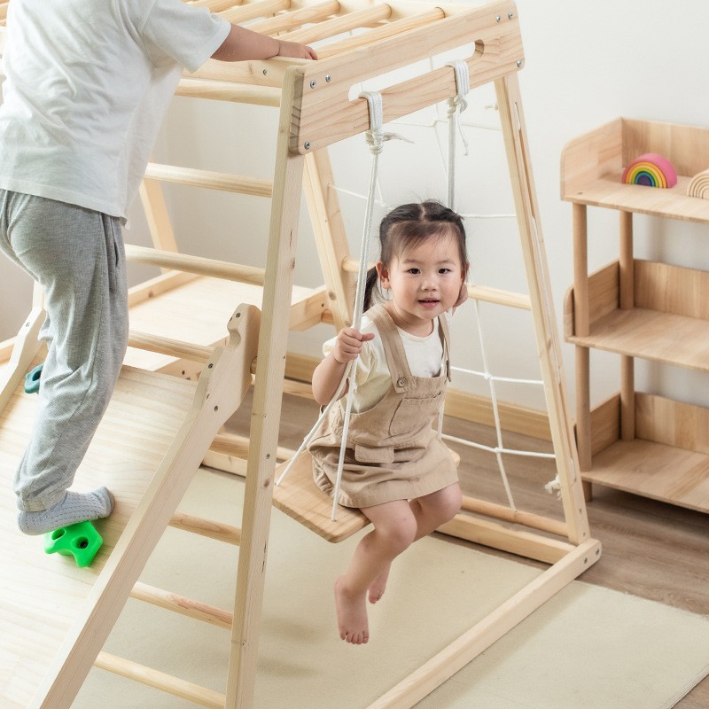 ชุดเครื่องเล่นสนามเด็กเล่นกลาง - Kids Outdoor Jungle Gym With Slide บทวิจารณ์และราคา