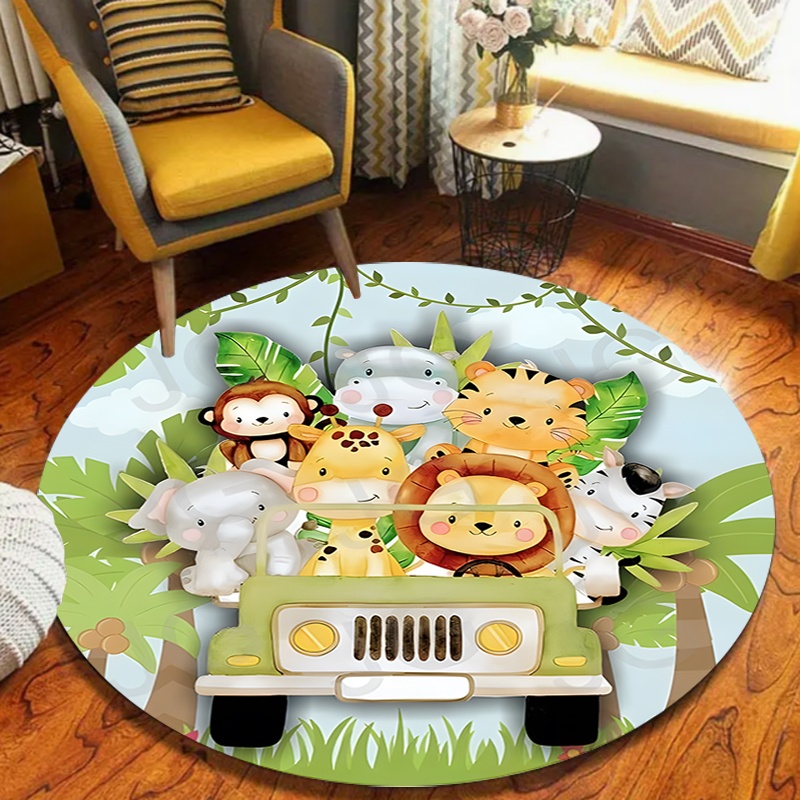พรมปูพื้นลายสัตว์ซาฟารีน่ารัก  - Kids Outdoor Zoo บทวิจารณ์และราคา