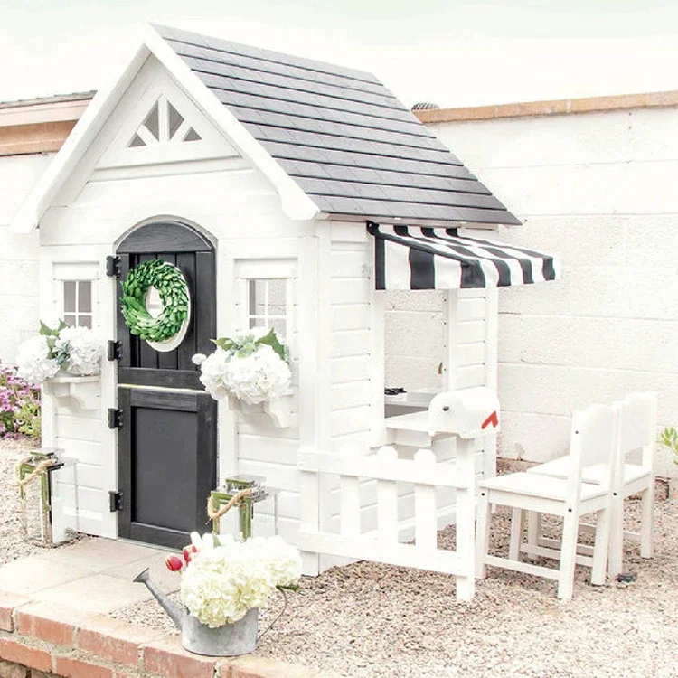 บ้านเด็กเล่นแบบเรียบง่ายพร้อมร - Kids Outdoor Cubby House บทวิจารณ์และราคา