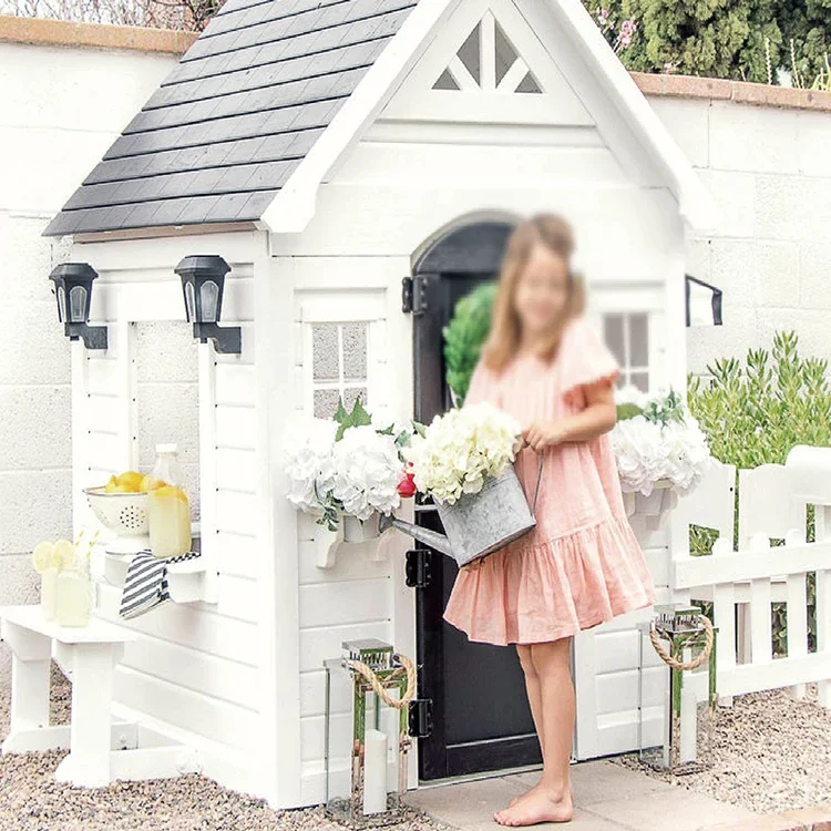 บ้านเด็กเล่นแบบเรียบง่ายพร้อมร - Kids Outdoor Cubby House บทวิจารณ์และราคา