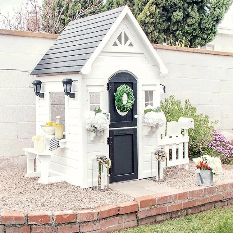 บ้านเด็กเล่นแบบเรียบง่ายพร้อมร - Kids Outdoor Cubby House บทวิจารณ์และราคา