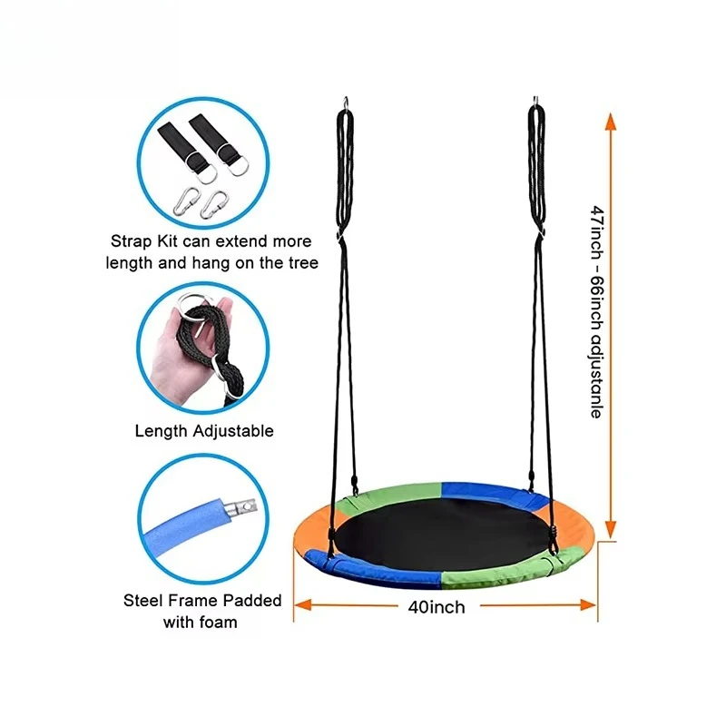 ชิงช้าทรงกลมสำหรับกลางแจ้ง ขนา - Kids Outdoor Nest Swing บทวิจารณ์และราคา