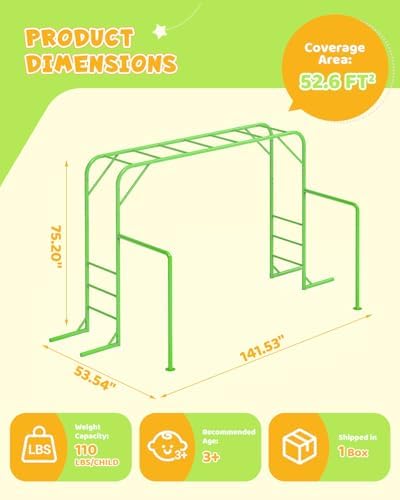 ชุดบาร์ลิงสำหรับเล่นกลางแจ้ง พ - Kids Outdoor Monkey Bars บทวิจารณ์และราคา