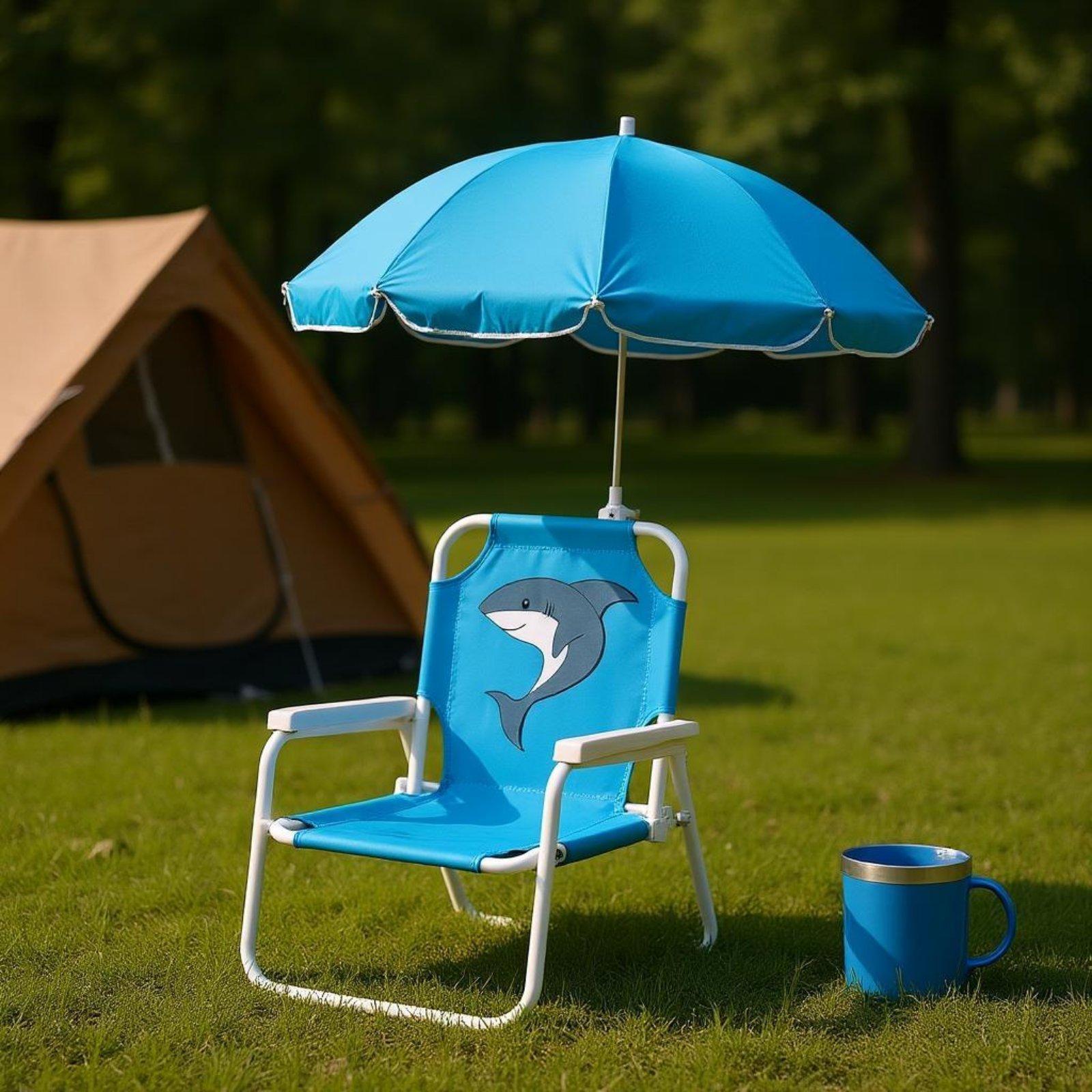 เก้าอี้ชายหาดสำหรับเด็กพร้อมร่ - Kids Outdoor Umbrella บทวิจารณ์และราคา