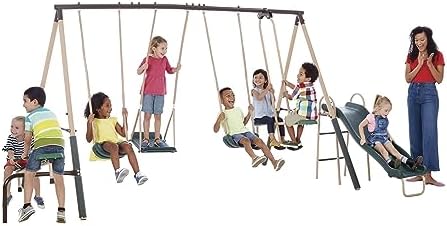 ชุดสนามเด็กเล่นกลางแจ้งสำหรับเ - Kids Outdoor Slide Set บทวิจารณ์และราคา