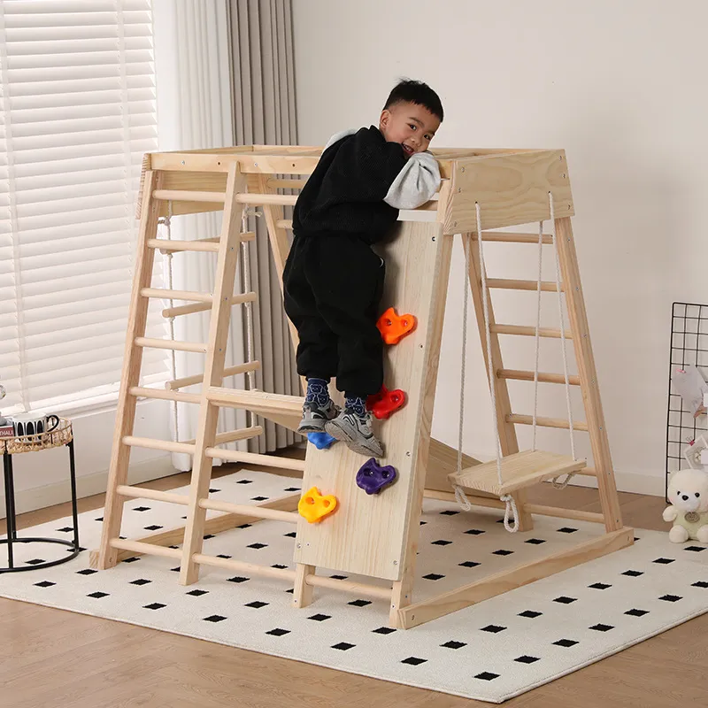 JMZ ชุดเครื่องเล่นปีนป่ายไม้สำ - Kids Outdoor Jungle Gym With Slide บทวิจารณ์และราคา