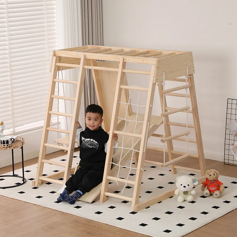 JMZ ชุดเครื่องเล่นปีนป่ายไม้สำ - Kids Outdoor Jungle Gym With Slide บทวิจารณ์และราคา