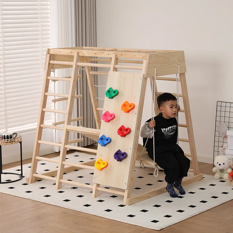 JMZ ชุดเครื่องเล่นปีนป่ายไม้สำ - Kids Outdoor Jungle Gym With Slide บทวิจารณ์และราคา