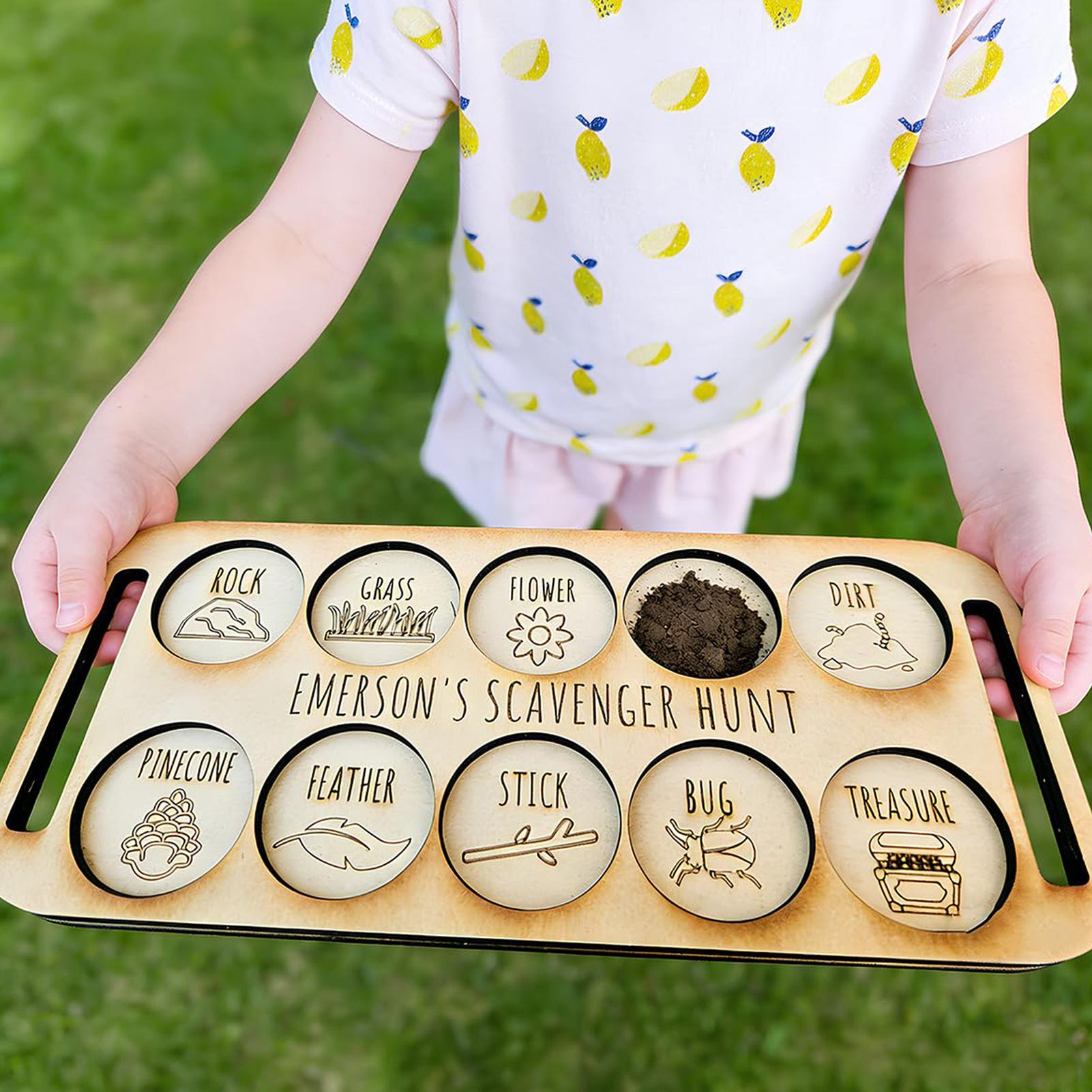 เกมล่าสมบัติสำหรับเด็ก ถาดไม้ส - Kids Outdoor Nature Scavenger Hunt บทวิจารณ์และราคา