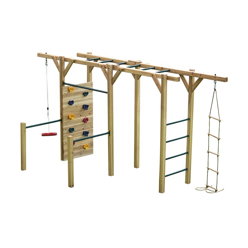อุปกรณ์ออกกำลังกายไม้ 6 in 1 ส - Kids Outdoor Monkey Bars บทวิจารณ์และราคา