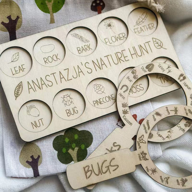ป้ายไม้ล่าสมบัติธรรมชาติแบบกำห - Kids Outdoor Nature Scavenger Hunt บทวิจารณ์และราคา