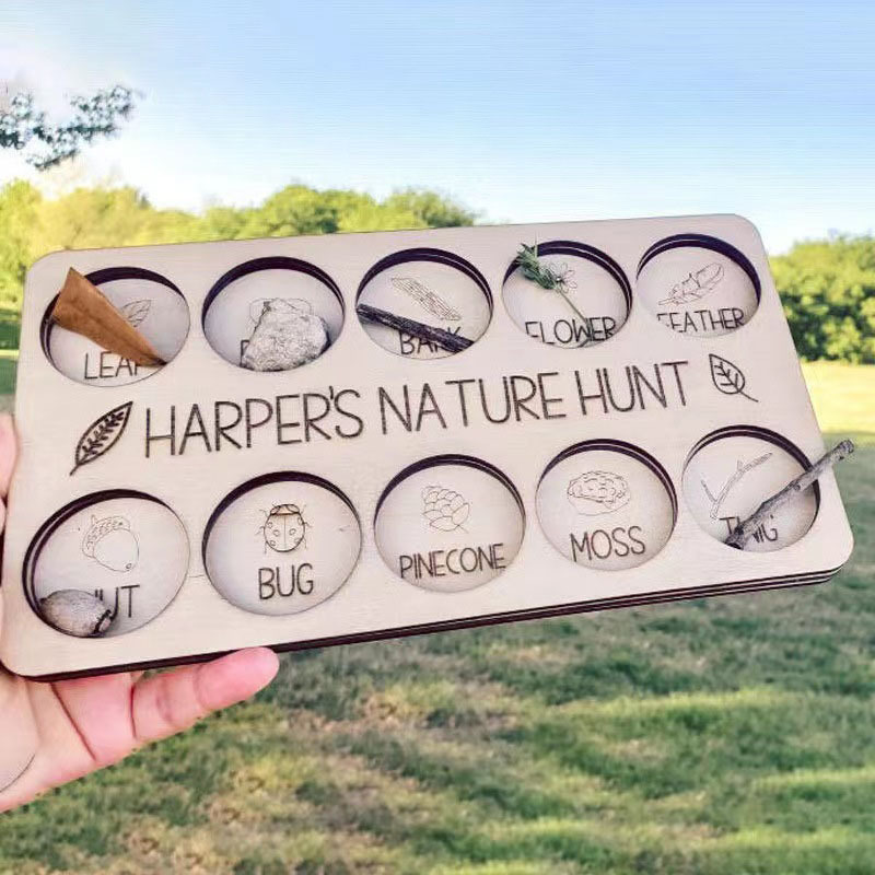 ป้ายไม้ล่าสมบัติธรรมชาติแบบกำห - Kids Outdoor Nature Scavenger Hunt บทวิจารณ์และราคา