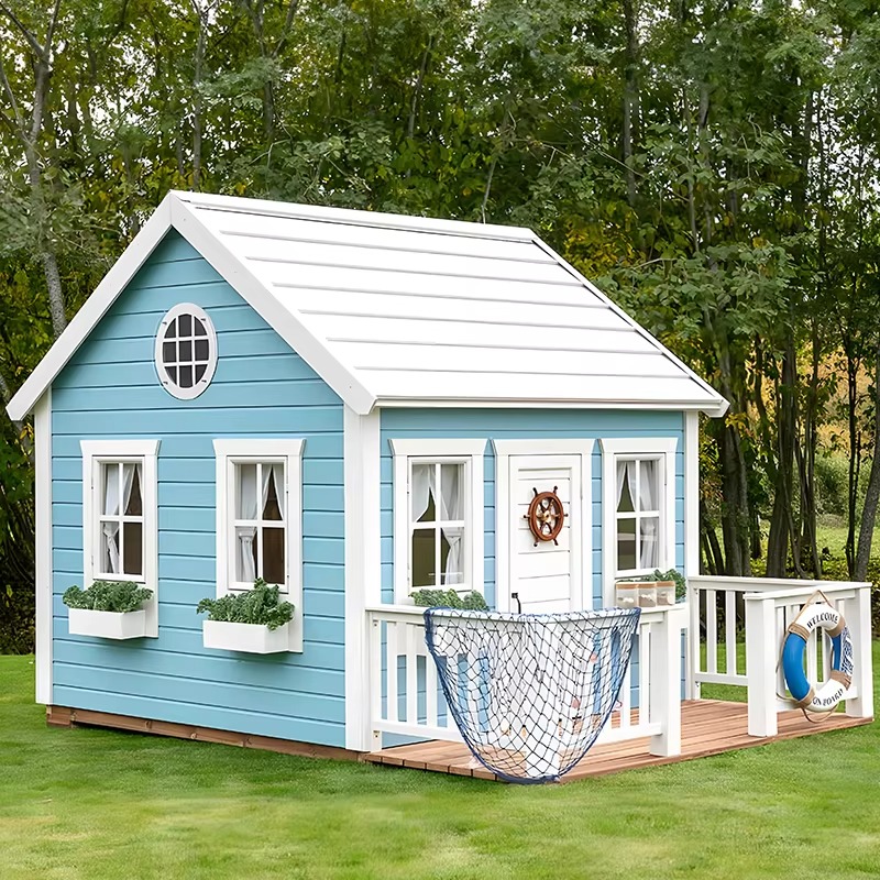 บ้านไม้สำหรับเด็กเล่นกลางแจ้งใ - Kids Outdoor Cubby House บทวิจารณ์และราคา