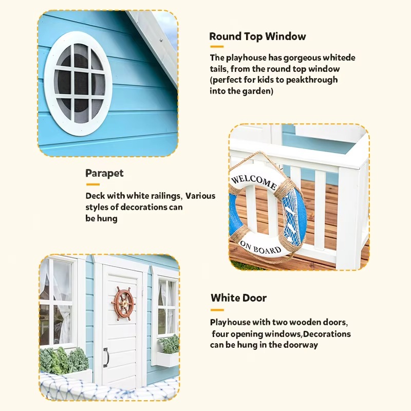 บ้านไม้สำหรับเด็กเล่นกลางแจ้งใ - Kids Outdoor Cubby House บทวิจารณ์และราคา