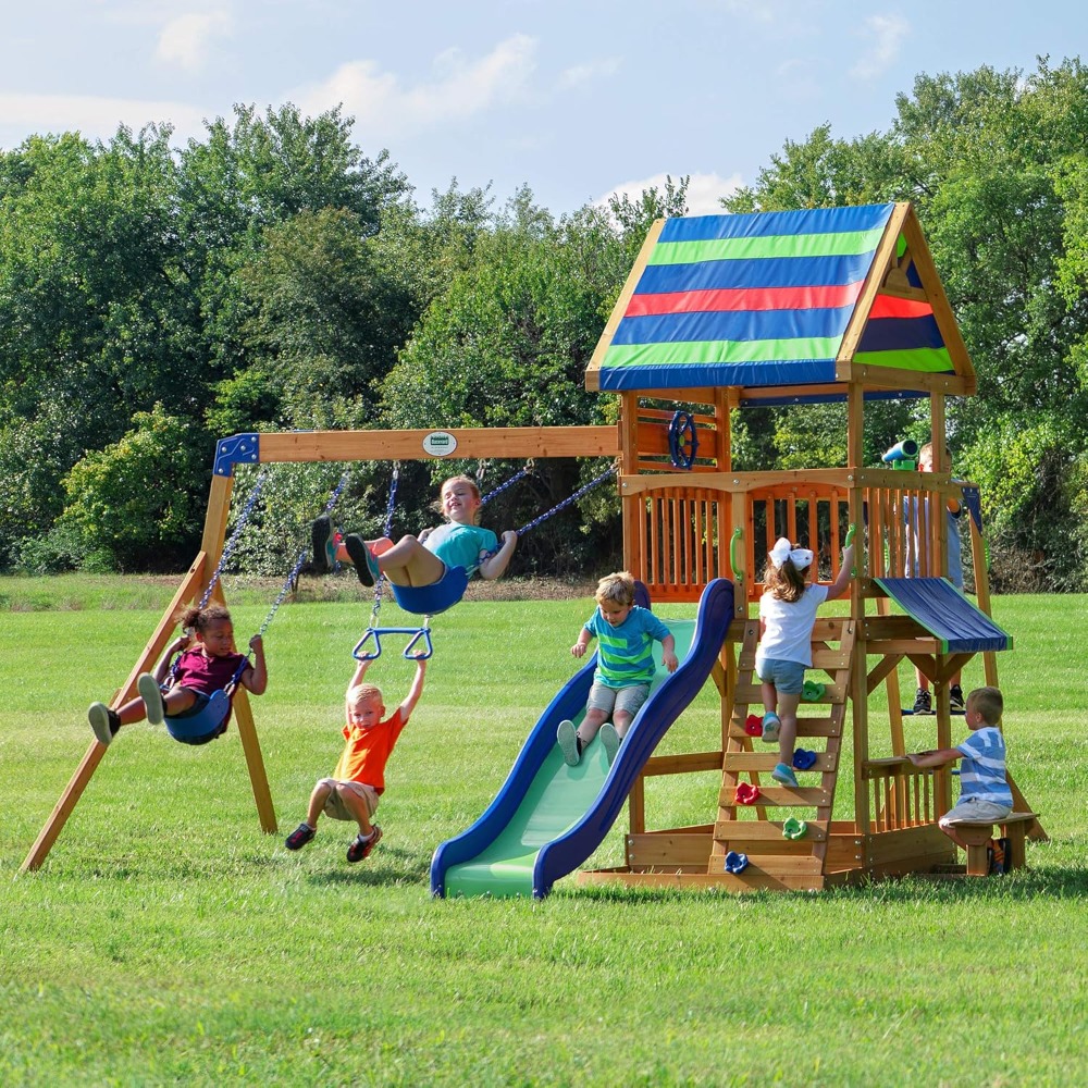ชุดชิงช้าไม้ซีดาร์สำหรับสนามหล - Kids Outdoor Monkey Bars บทวิจารณ์และราคา